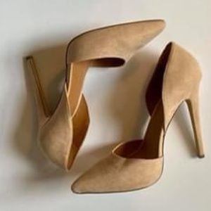 Nasty Gal nude suede heels!